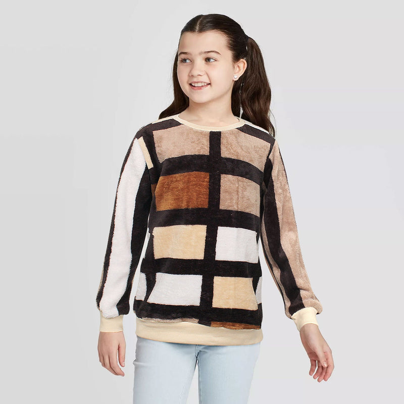 Girls Extra Warm Skin Pattern Sweatshirt