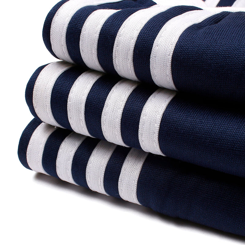 Men Navy Blue Poly Fleece Trouser with Stripes