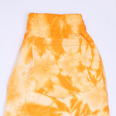 Men Yellow Summer Tie & Dye Shorts