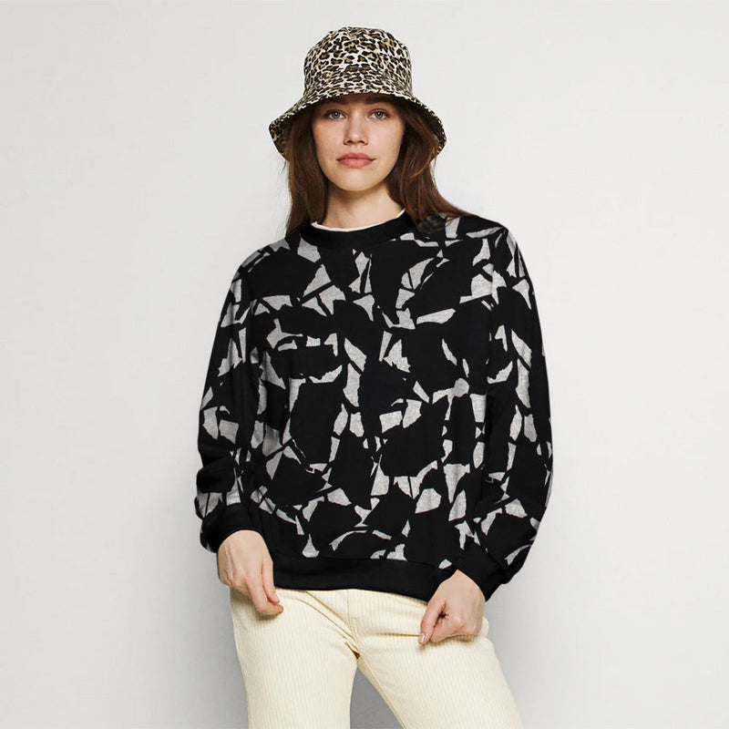 Women Winter Fleece Printed Sweatshirt