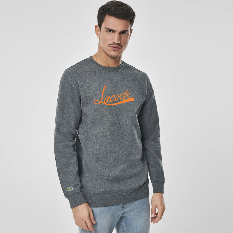 Men Fleece Grey Printed Sweatshirt