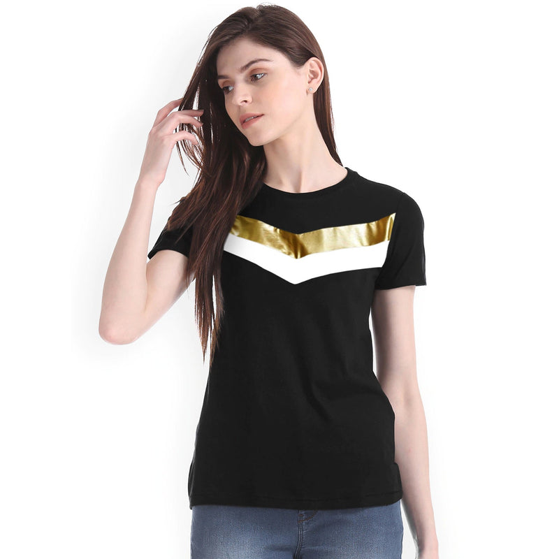 Women Exclusive Black Printed Tee Shirt