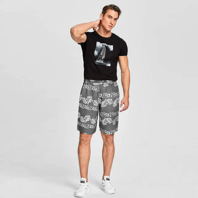 Capra Welie Summer Grey Floral Linen Shorts