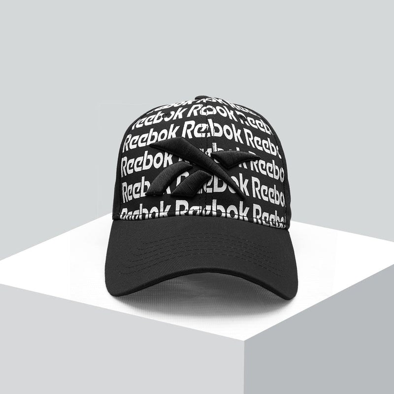 Men Black Trefoil Embroidered Logo Cap