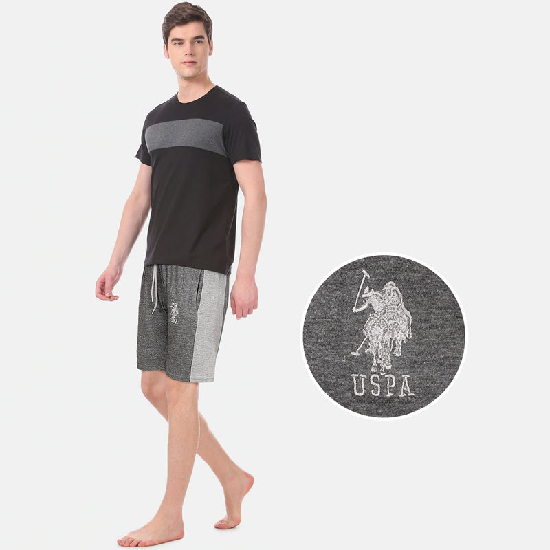 Men USPA Charcoal Cotton Shorts