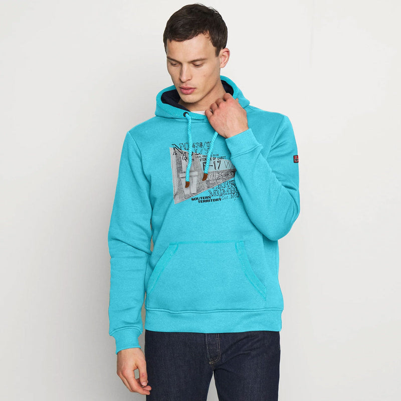 Men Winter Drawstring Printed Fashion Hoodie