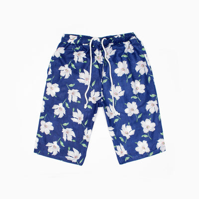 Capra Welie Summer Blue Floral Linen Shorts