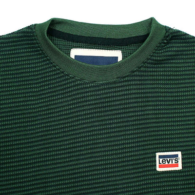 Men Green Stripes Thermal Sweatshirt - The Original Wears