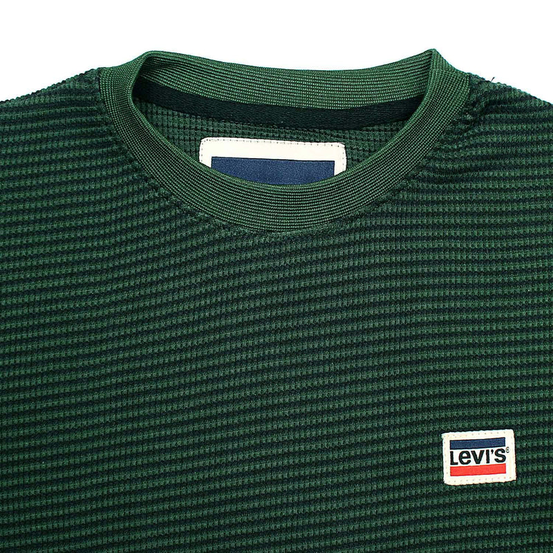 Men Green Stripes Thermal Sweatshirt - The Original Wears