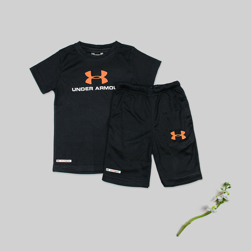 Kids Unisex Summer Black tee & shorts set