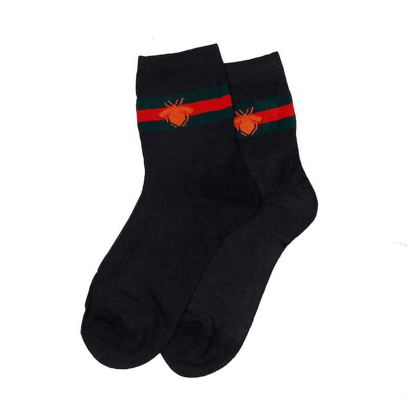 Exclusive Black Grey Comfort Class Crew Socks (Pack of 1)