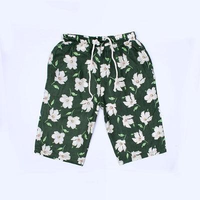 Capra Welie Summer Green Floral Linen Shorts