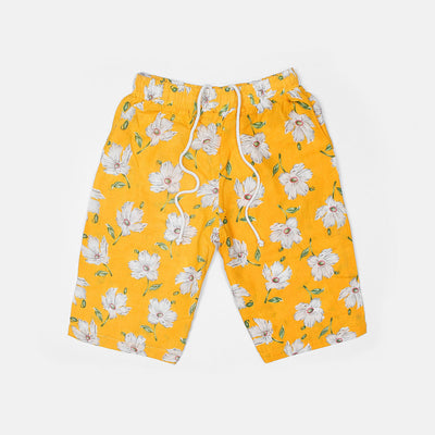 Capra Welie Summer Yellow Floral Linen Shorts