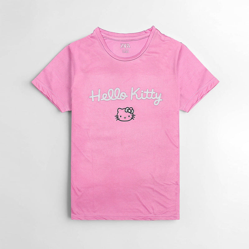 Ladies Exclusive Pink Printed Tee Shirt