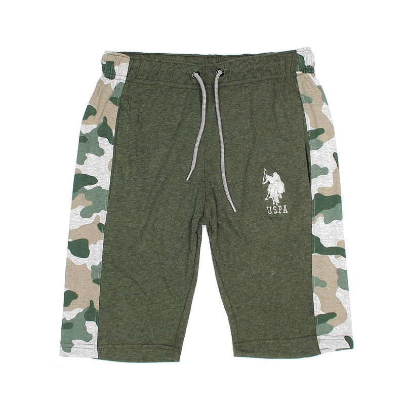 Men USPA Green Cotton Shorts