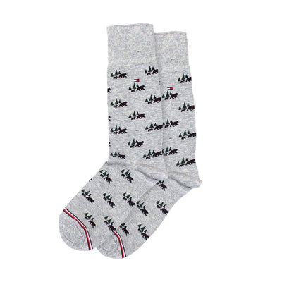 Men's Hechrist Grey Printed Cushion Crew Socks Pack Of 1 - The Original Wears