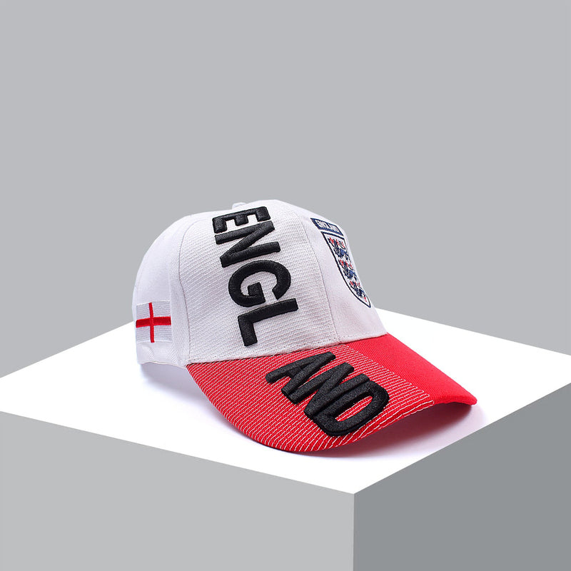 Men Red White Trefoil Embroidered Logo Cap