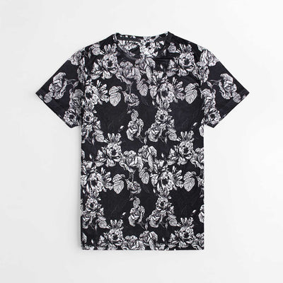 Capra Walie Men's Black Printed Tee Shirt