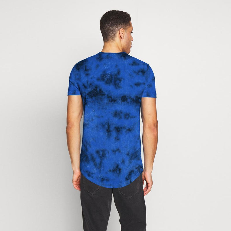 Men Exclusive Blue Tie & Dye Cotton Tee Shirt