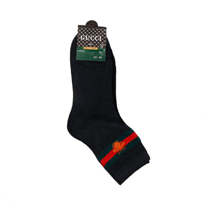 Exclusive Black Grey Comfort Class Crew Socks (Pack of 1)