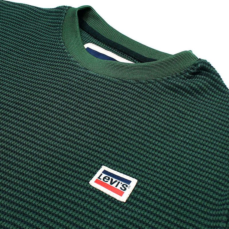 Men Green Stripes Thermal Sweatshirt - The Original Wears