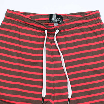 Men Pink/Brown stripes cotton shorts