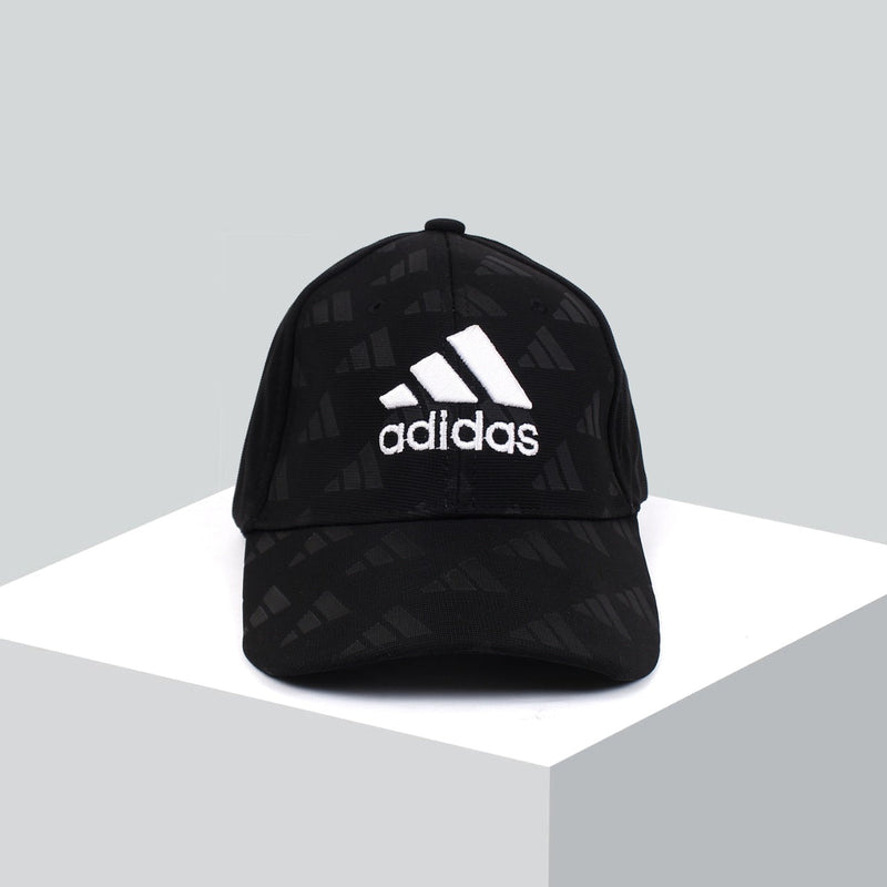 Men Trefoil Black Embroidered Logo Cap