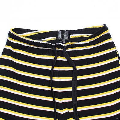 Men Black/White stripes cotton shorts