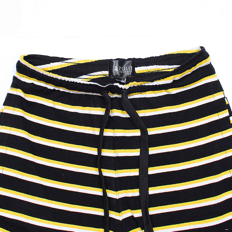 Men Black/White stripes cotton shorts