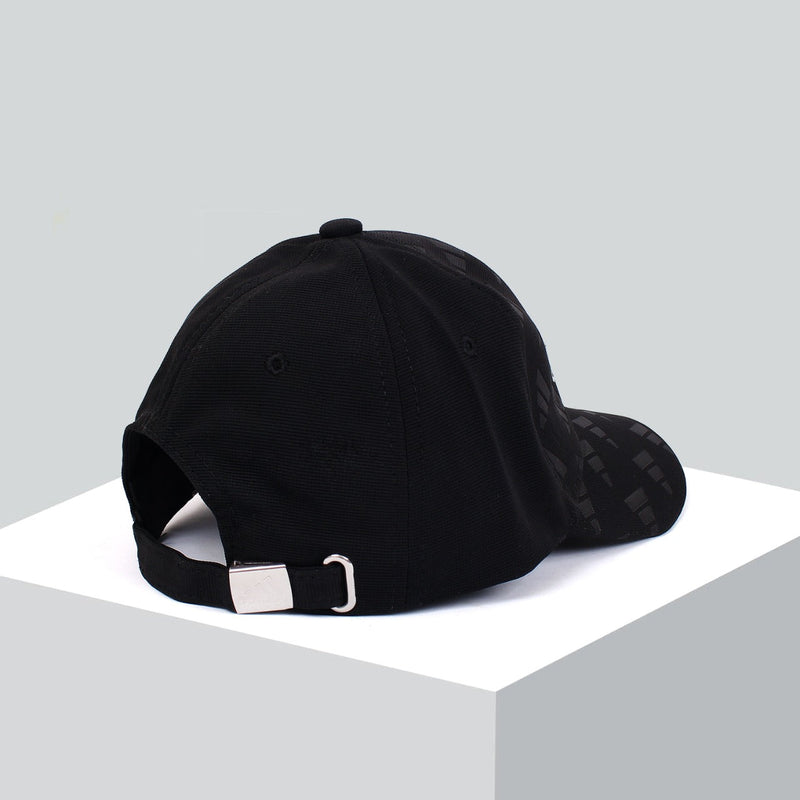 Men Trefoil Black Embroidered Logo Cap