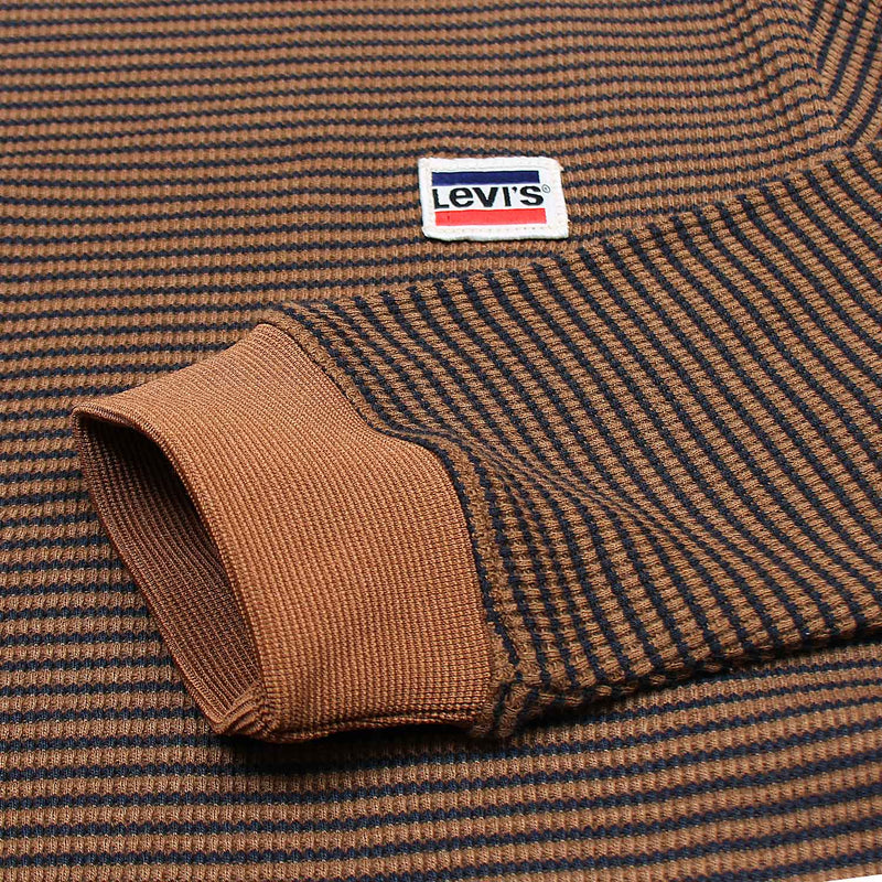 Men Brown Stripes Thermal Sweatshirt - The Original Wears