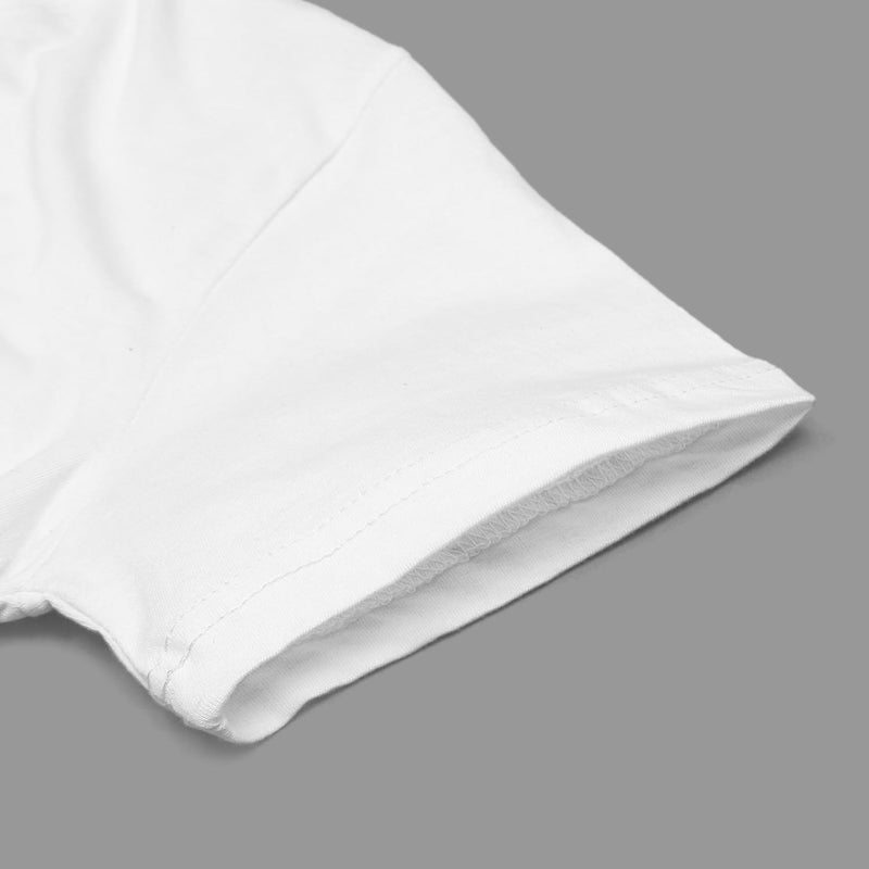 Men White Super Soft Cotton Printed Tee Shirt