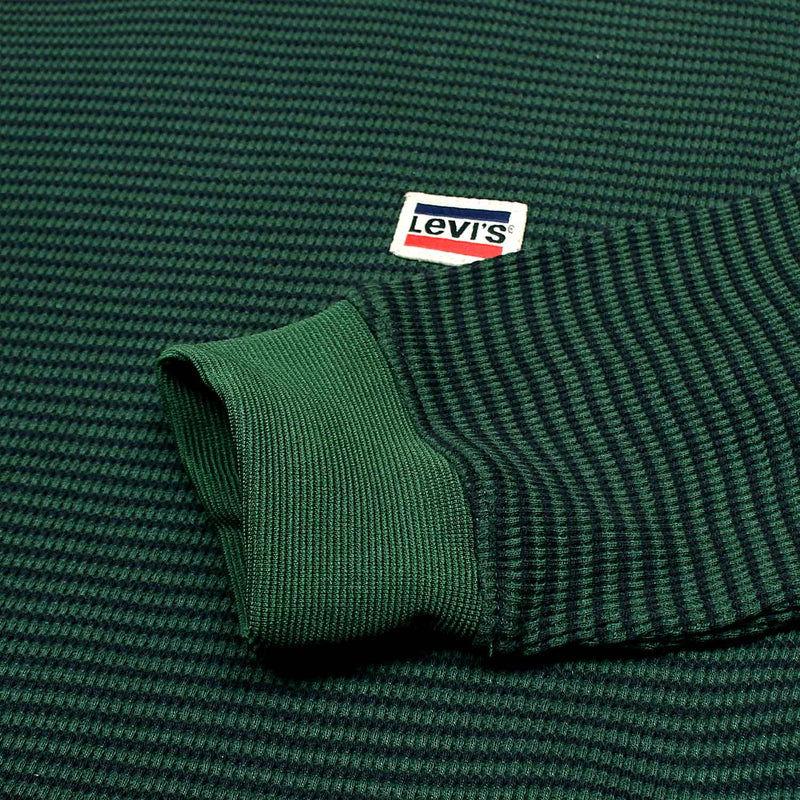 Men Green Stripes Thermal Sweatshirt - The Original Wears