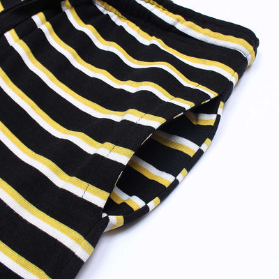 Men Black/White stripes cotton shorts