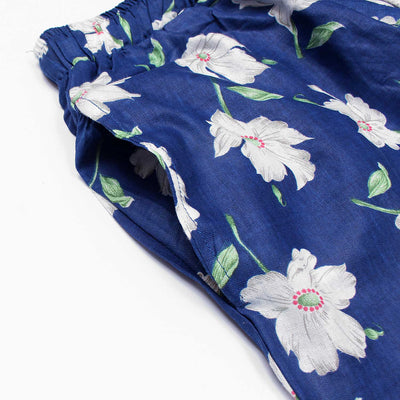 Capra Welie Summer Blue Floral Linen Shorts