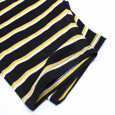 Men Black/White stripes cotton shorts