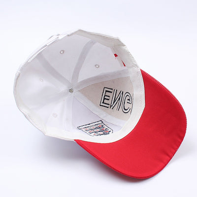 Men Red White Trefoil Embroidered Logo Cap