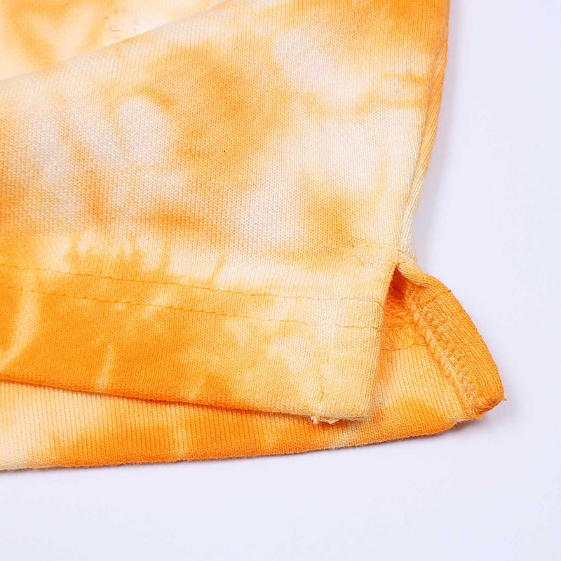 Men Yellow Summer Tie & Dye Shorts