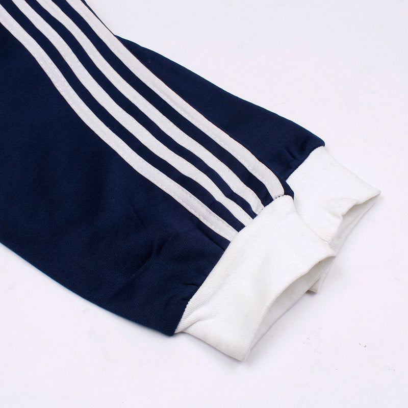 Men Navy Blue Poly Fleece Trouser with Stripes