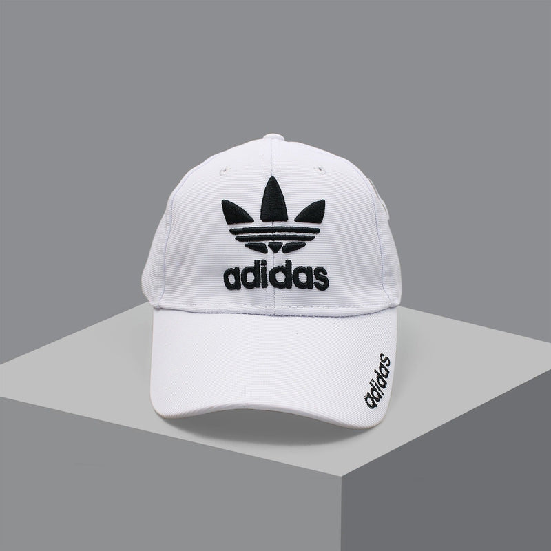 White Embroidered Logo Cap