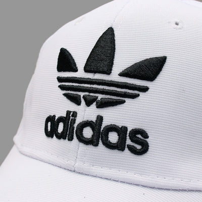 White Embroidered Logo Cap