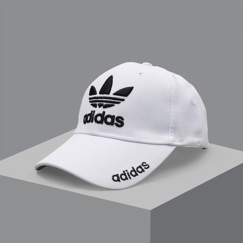 White Embroidered Logo Cap