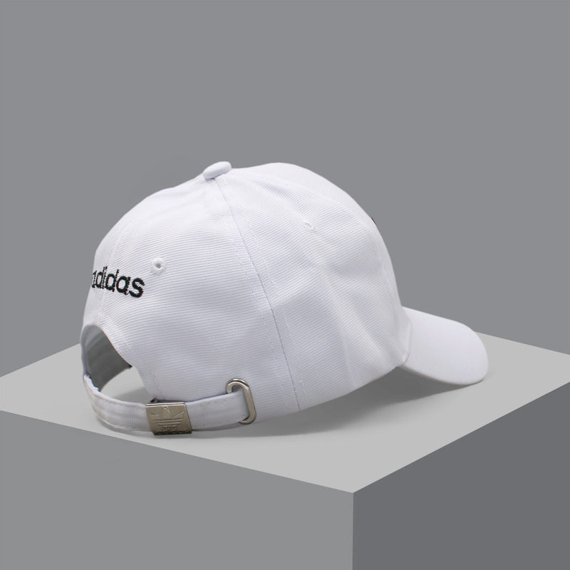 White Embroidered Logo Cap