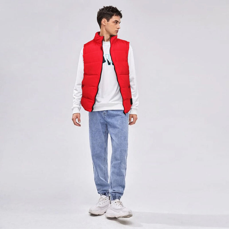 Men Winter Red Puffer Jacket